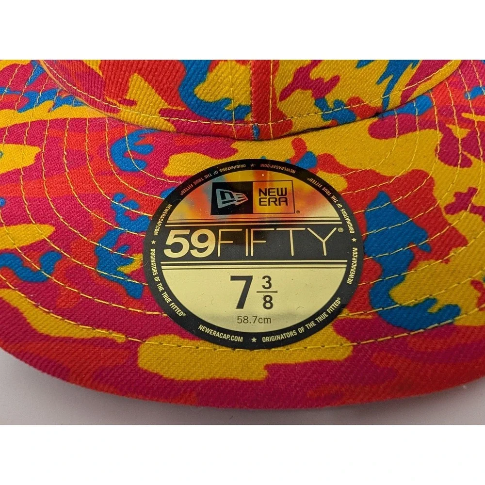 Andy Warhol New Era 59FIFTY Hat Cap Fitted Mens 7 3/8 Camo Multicolor Pop Art